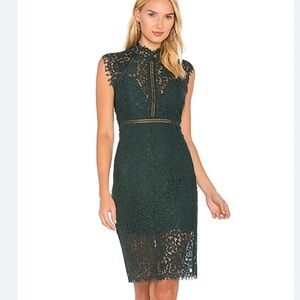 Bardot Emerald Lace Midi Dress size small